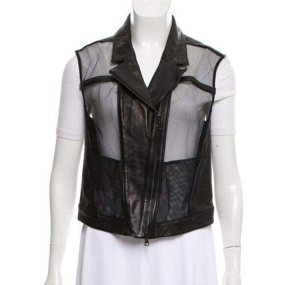 Ohne Titel Leather-Blend Mesh Vest size 8 - Picture 1 of 9